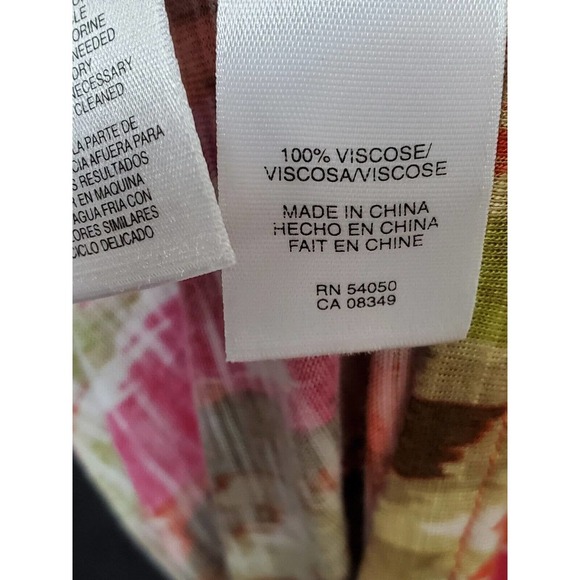 Jones New York Women Multicolor Viscose Scoop Neck Long Sleeve Top Blouse Size M - Picture 11 of 14